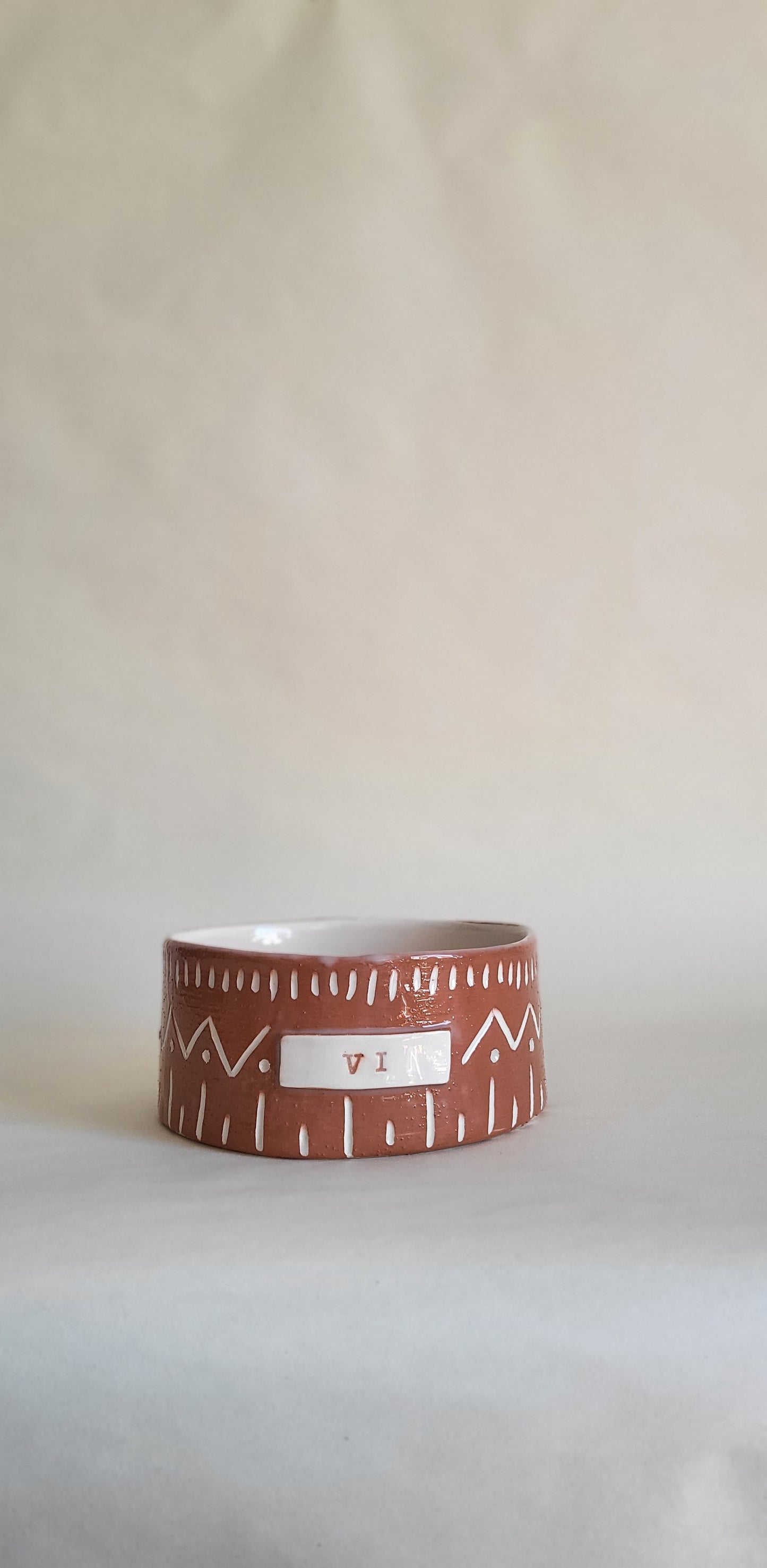 Ethnic Ceramic Dog Bowl
