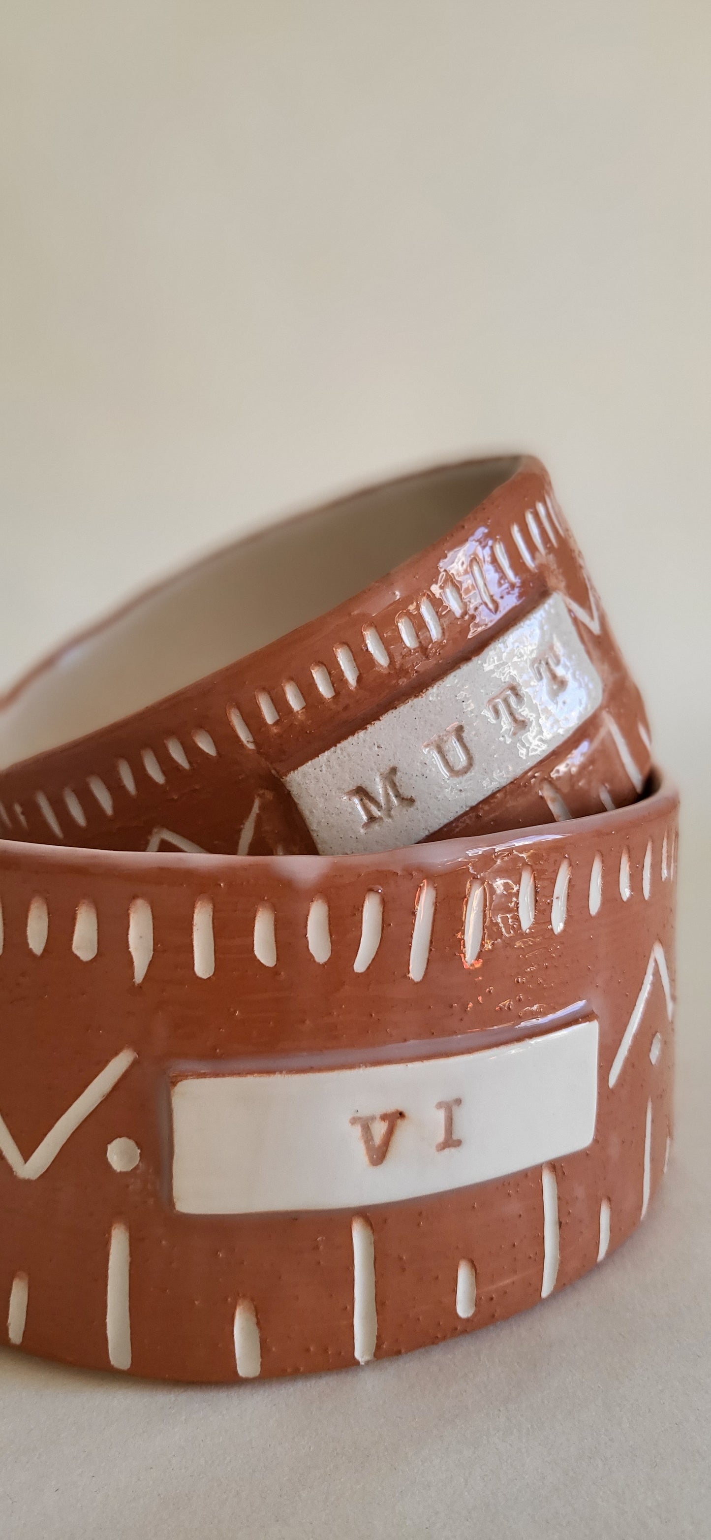 Ethnic Ceramic Dog Bowl