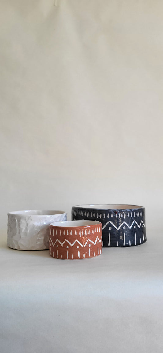 Ethnic Ceramic Dog Bowl